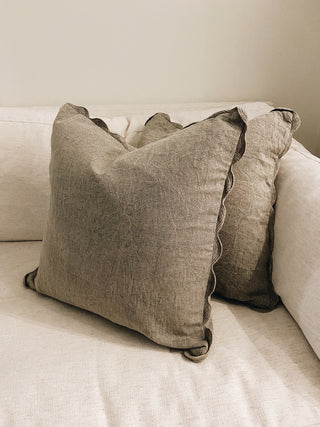 Scalloped Edge Pillow Fog 20 X 20