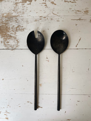 Salad Servers, Tumbled Black