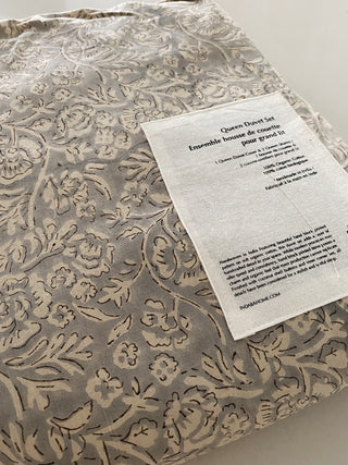 Anju Block Print Queen Duvet Set