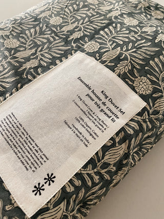 Tulsi Block Print King Duvet Set