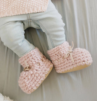 Baby Booties Sweater Moccs Pink