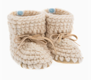 Baby Booties Sweater Moccs Ivory