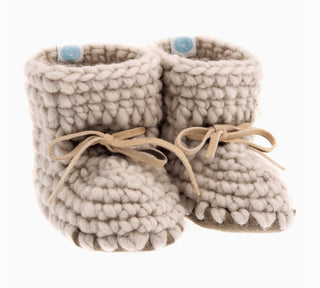 Baby Booties Sweater Moccs Oatmeal 0-6M