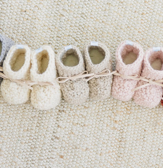Baby Booties Sweater Moccs Oatmeal 0-6M