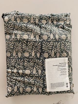 Tulsi Block Print King Duvet Set