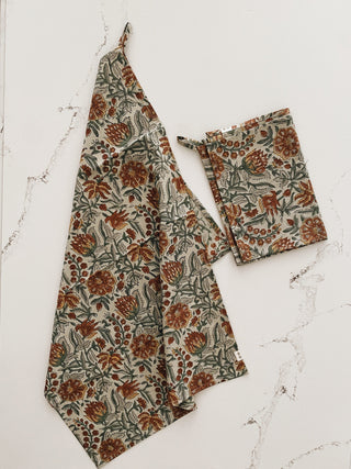 Rosalind Block Print Tea Towels Set of 2