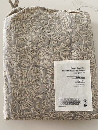 Anju Block Print Queen Duvet Set