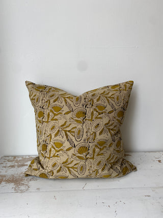 Mustard Block Print Pillow