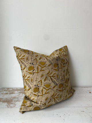 Mustard Block Print Pillow
