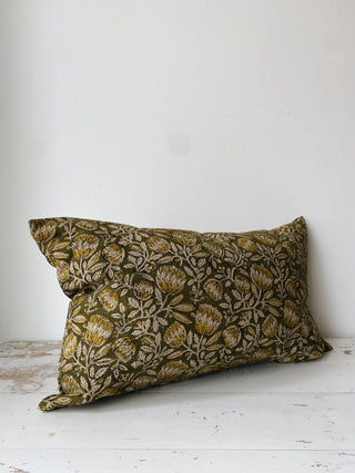 Thistle Block Print Pillow