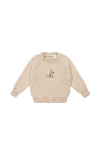 Ethan Jumper - Oatmeal Marle Leopard | Jamie Kay