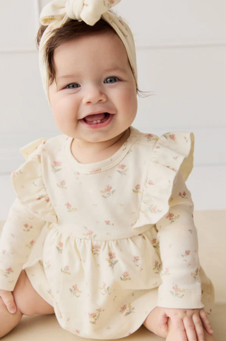 Organic Cotton Vivienne Playsuit - Emilia Egret | Jamie Kay