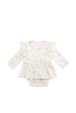 Organic Cotton Vivienne Playsuit - Emilia Egret | Jamie Kay