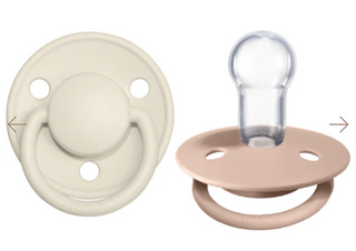 BIBS Pacifier De Lux Silicone 2 PK Ivory / Blush ONE SIZE