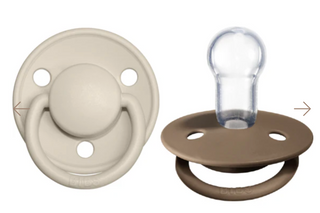 BIBS Pacifier De Lux Silicone 2 PK Vanilla / Dark Oak ONE SIZE