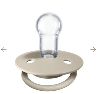 BIBS Pacifier De Lux Silicone 2 PK Vanilla / Dark Oak ONE SIZE