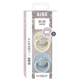 Liberty X BIBS Pacifier De Lux Silicone 2 PK Eloise Baby Blue Mix ONE SIZE