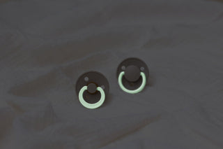 BIBS Pacifier De Lux Silicone 2 PK Sage GLOW/Cloud GLOW ONE SIZE