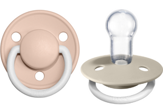 BIBS Pacifier De Lux Silicone 2 PK Blush GLOW/Vanilla GLOW ONE SIZE