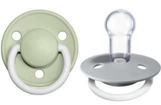 BIBS Pacifier De Lux Silicone 2 PK Sage GLOW/Cloud GLOW ONE SIZE