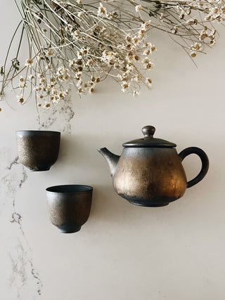 Ceramic Metallic Glaze Teapot