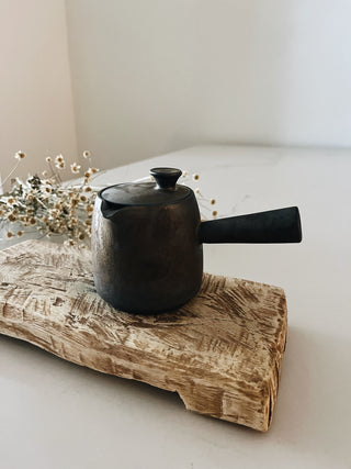 Everyday Side Handle Ceramic Metallic Glaze Teapot