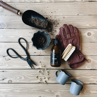 a collection of garden tools and garden accessories for life on the farm in rural saskatchewan