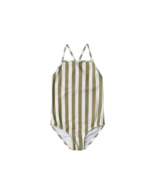 sky one-piece || olive stripe by Rylee & Cru