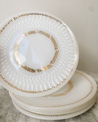 FOUND. Vintage Gold Foil Wheat Plates