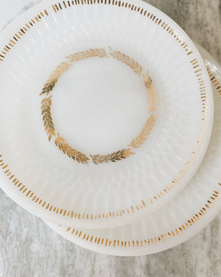 FOUND. Vintage Gold Foil Wheat Plates