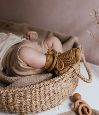 Merino Booties - Ochre