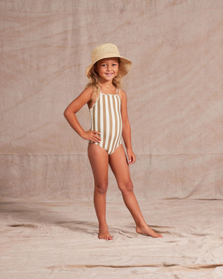 sky one-piece || olive stripe by Rylee & Cru