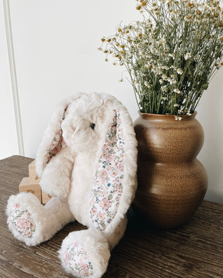 'FAITH' Cream Floral Bunny Plush Toy