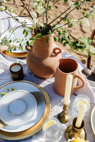 FOUND. Vintage Gold Foil Wheat Plates