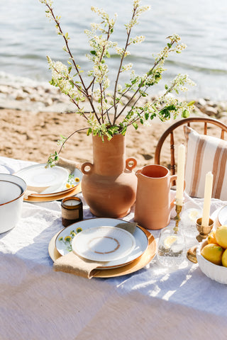 FOUND. Vintage Gold Foil Wheat Plates