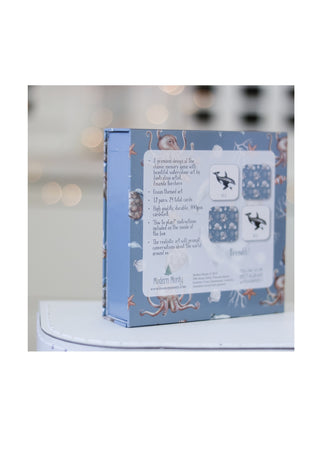 Back of Modern Monty's Ocean Memory Card Game