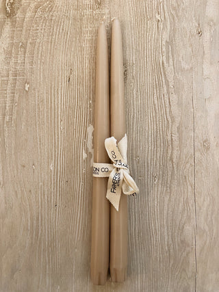 Antique Beige Taper Candle - Set of 2