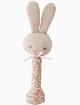 Baby Bunny Stick Rattle Blossom Lily Pink