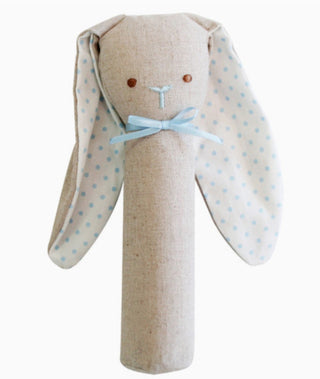 Bunny Rattle with Squeaker Blue