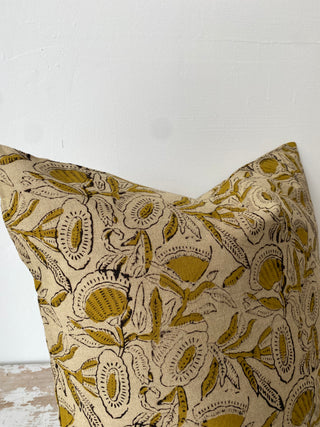 Mustard Block Print Pillow