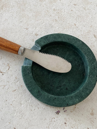 Emerald Green Marble Round Spoon Rest