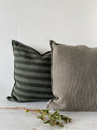 Sage Stripe Double Sided Linen Pillow 20x20