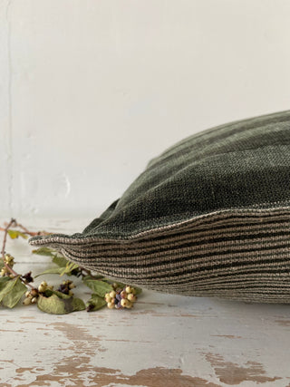 Sage Stripe Double Sided Linen Pillow 20x20