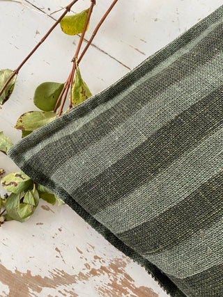 Sage Stripe Double Sided Linen Pillow 20x20