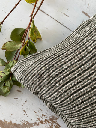 Sage Stripe Double Sided Linen Pillow 20x20
