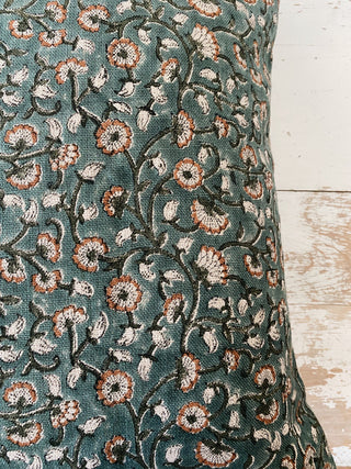 Ophelia Block Print Linen Pillow 20 x 20