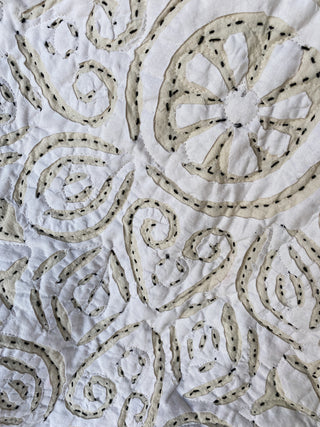 Liliette Cotton Cutwork Quilt in Ivory 94" x 90"