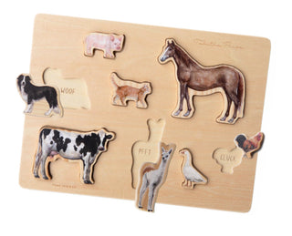 Farm Animals Chunky Wooden Puzzle by Tabitha Page
