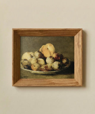 Still Life with Plums and Peaches Framed Wall Art On Canvas