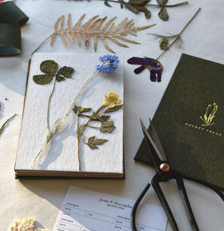 A collection of gift ideas for creatives including a flower press, a cutting journal, a watercolour workbook and more